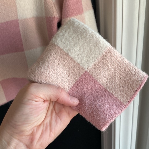 ALTAR’D State Pink Plaid Crop Sweater-Size L - Picture 5 of 5